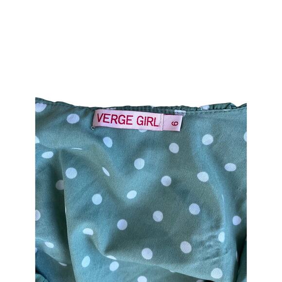 Verge Girl Green Polka Dot Wrap Dress Size AU6/US2 - Picture 3 of 4